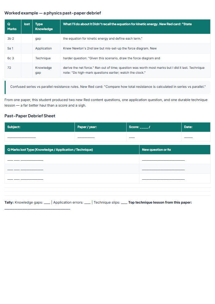 Active Recall Study System: Printable Workbook + Sheets — sample page 1