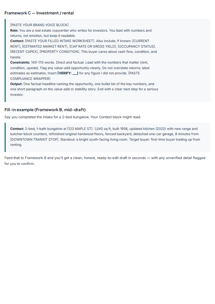 AI Real Estate Agent Toolkit: Listing & Lead Scripts — sample page 3