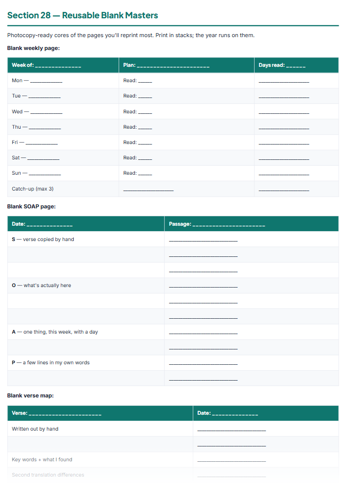 Bible Reading Plan & Scripture Study Kit (Printable PDF) โ sample page 1