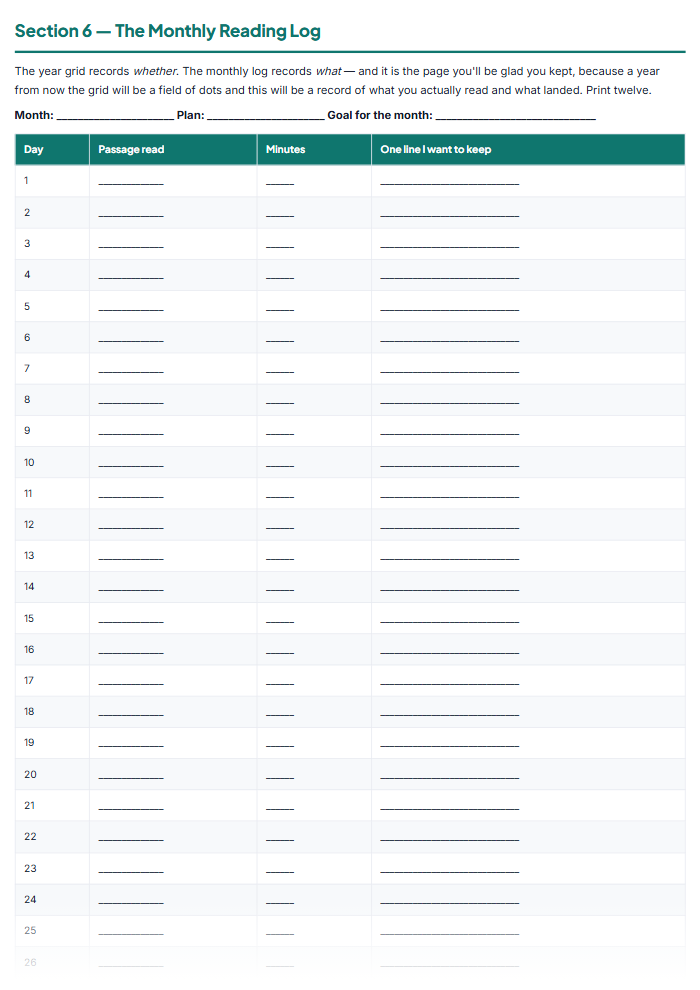 Bible Reading Plan & Scripture Study Kit (Printable PDF) โ sample page 2
