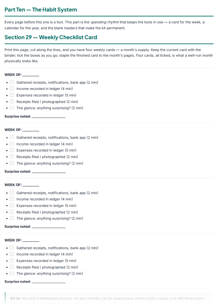 Bookkeeping Templates for Small Business: Ledgers & P&L — sample page 2