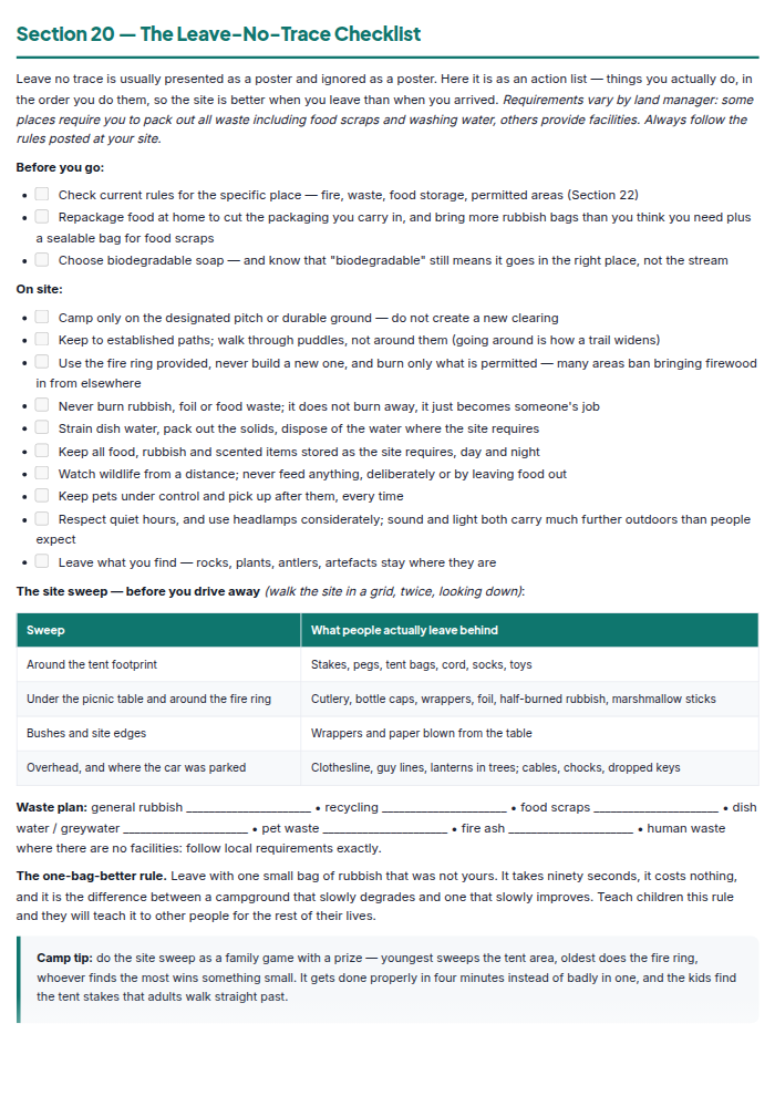 Camping Checklist & Trip Planner Printables (PDF Pack) — sample page 2