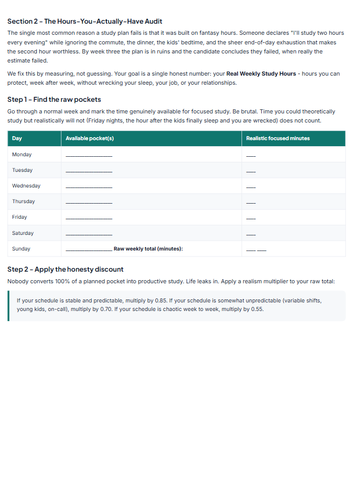 Certification Exam Study Plan: Subject-Agnostic Pass System — sample page 2