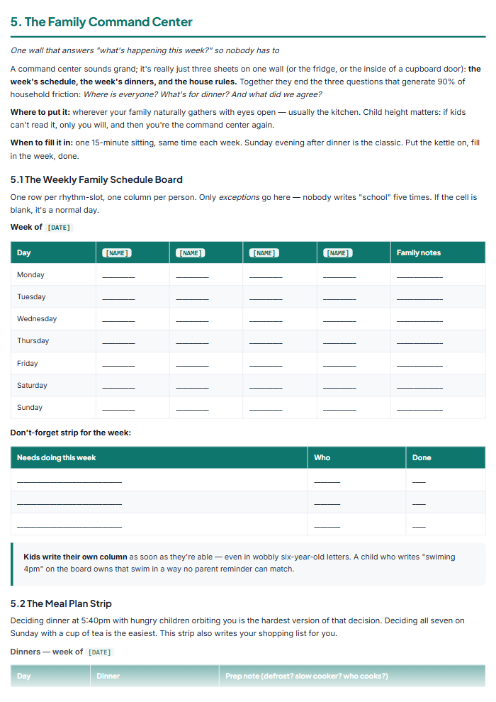 Chore Chart Printables & Family Cleaning Schedule System — sample page 3