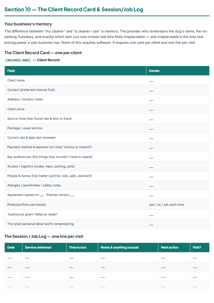 Client Intake Form Templates & Onboarding Pack โ sample page 2