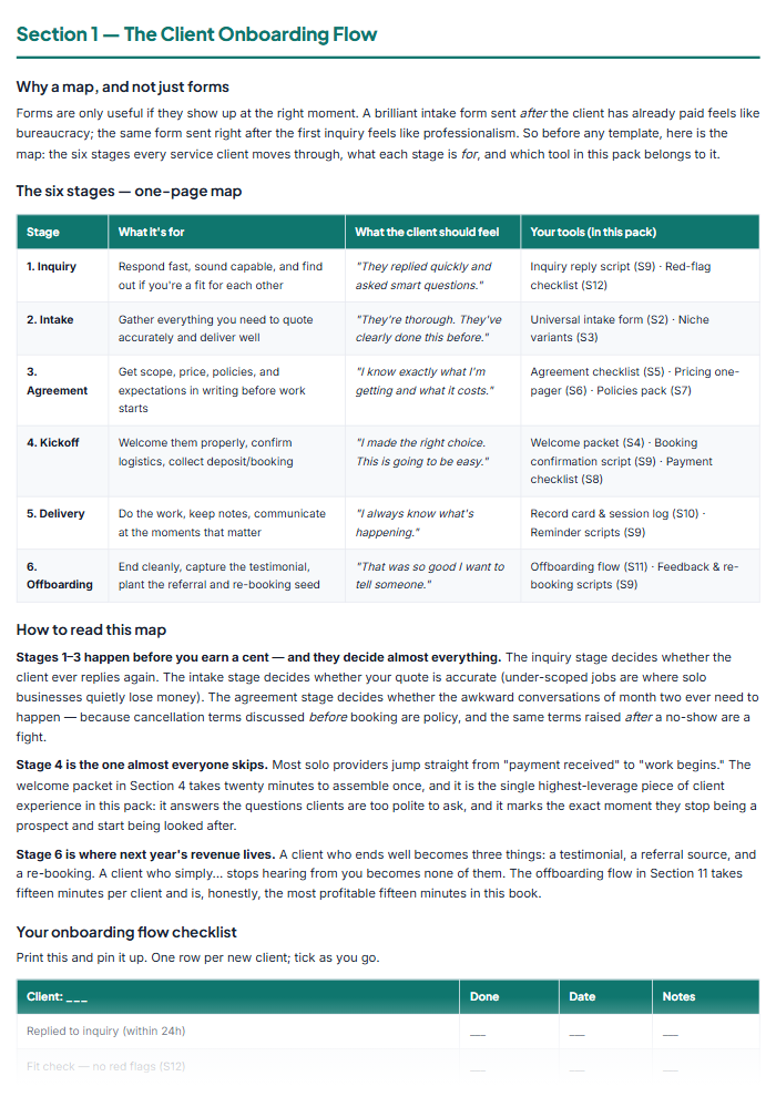 Client Intake Form Templates & Onboarding Pack โ sample page 3