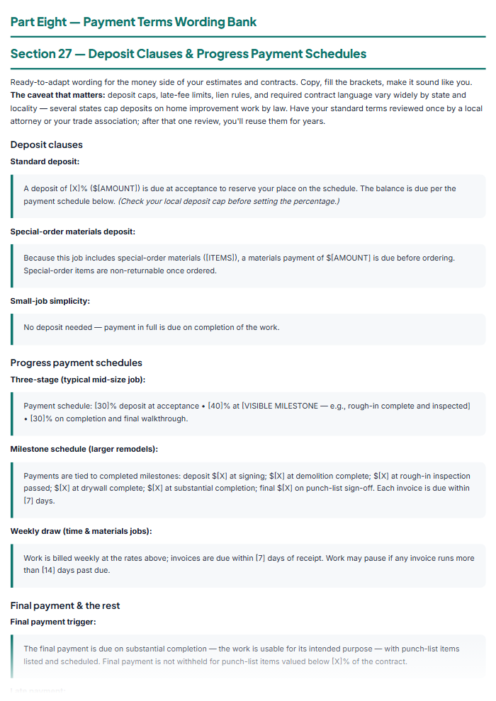 Contractor Estimate & Invoice Templates: Job Forms Pack — sample page 2