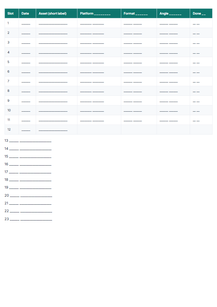 Creator & AI Marketing Pack — sample page 1