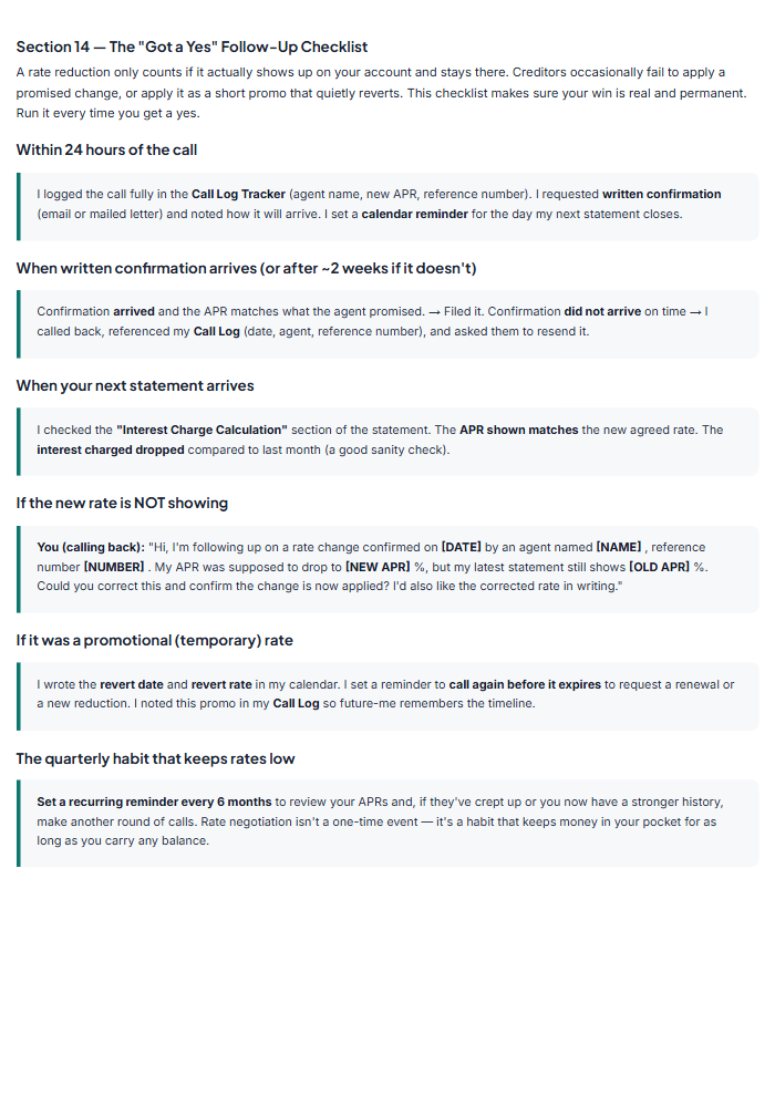 Debt Payoff Negotiation Kit: Creditor Scripts & Planner — sample page 3