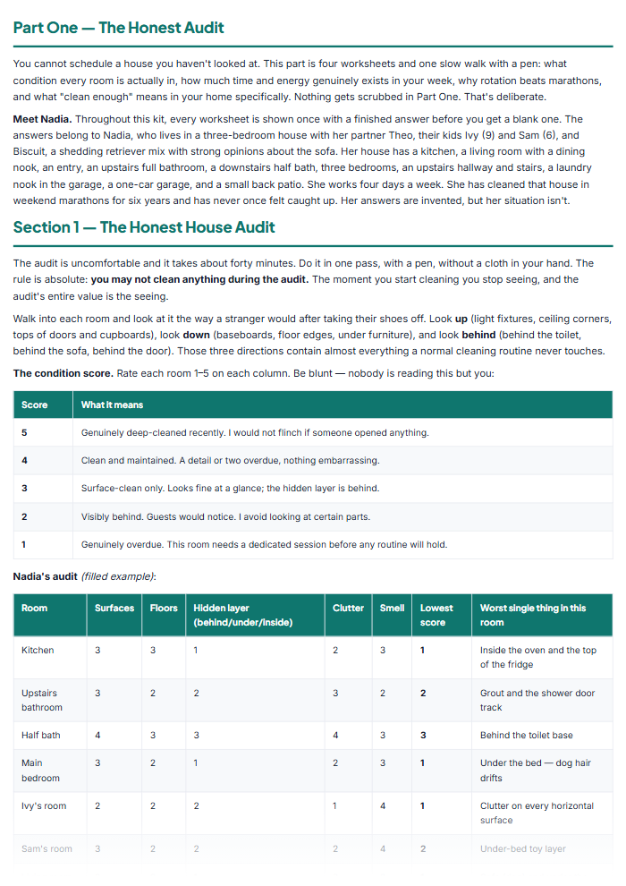 Deep Cleaning Checklist & House Cleaning Schedule (Printable) — sample page 3