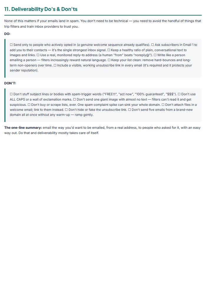 Email Welcome Sequence Kit: 5-Email Fill-In Scripts โ sample page 3