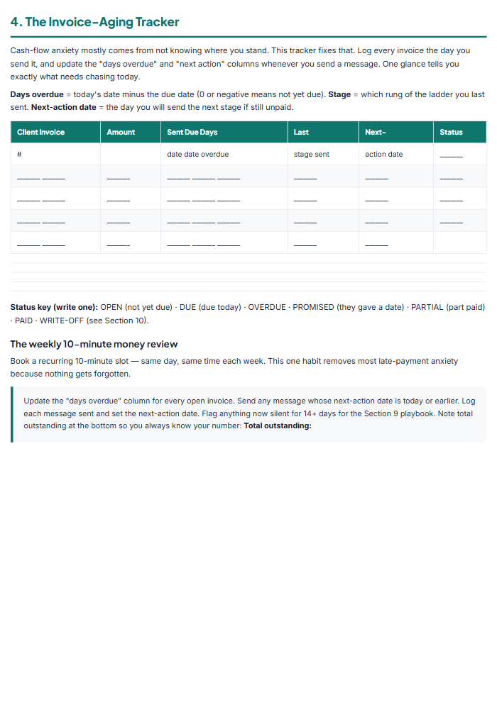 Freelance Business Vault — sample page 1