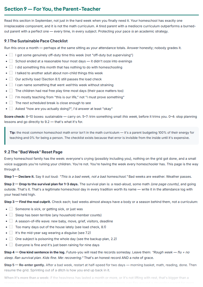 Homeschool Planner Printable: Curriculum, Lessons & Records — sample page 2