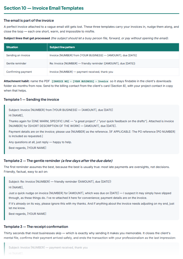 Invoice Template Pack & Small Business Billing Kit (PDF) — sample page 2