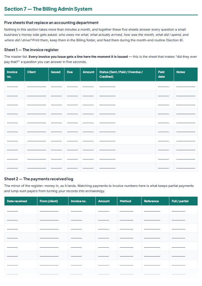 Invoice Template Pack & Small Business Billing Kit (PDF) — sample page 3