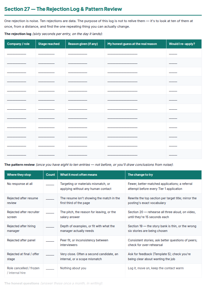 Job Application Tracker & Interview Prep Kit (Printable) — sample page 3