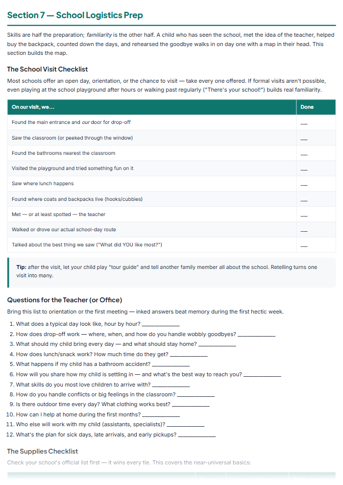 Kindergarten Readiness Checklist & Prep Workbook (Printable) โ sample page 3