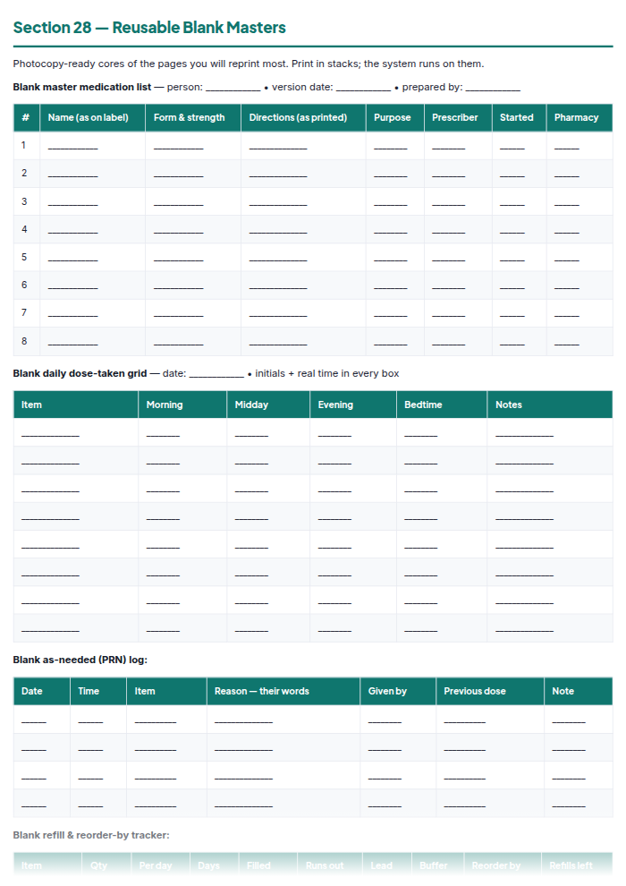 Medication Tracker & Pill Log Printables (PDF Pack) — sample page 1