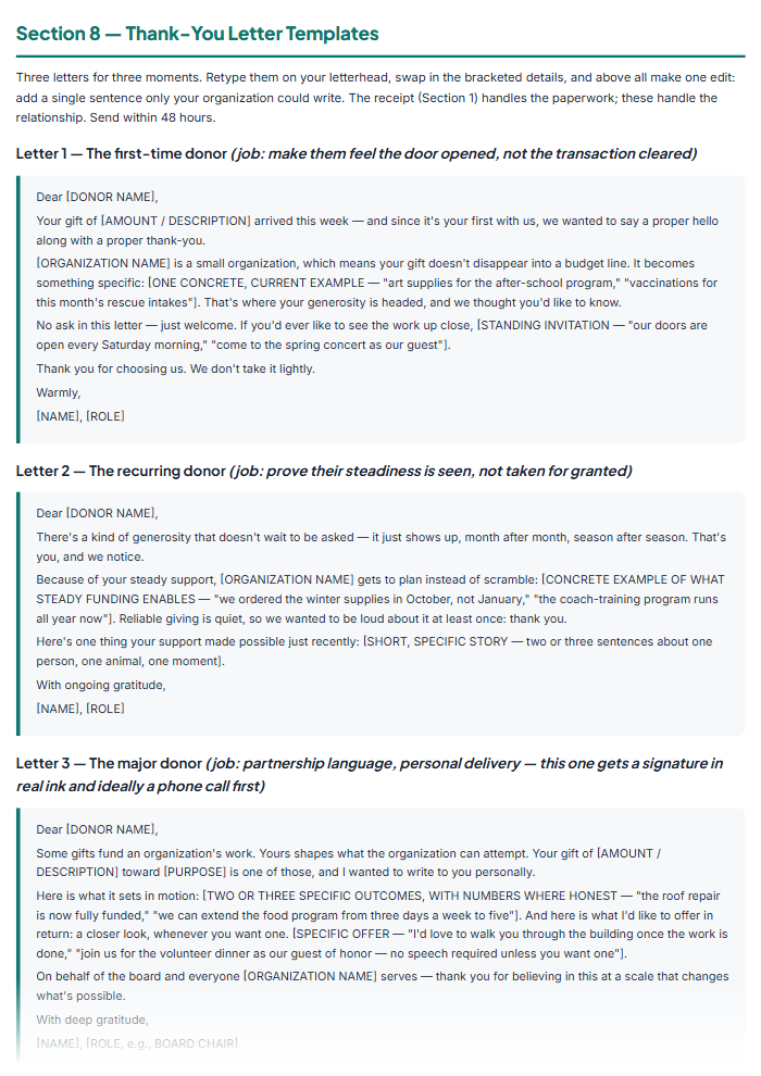 Nonprofit Forms Pack: Donation Receipts & Volunteer Forms — sample page 2