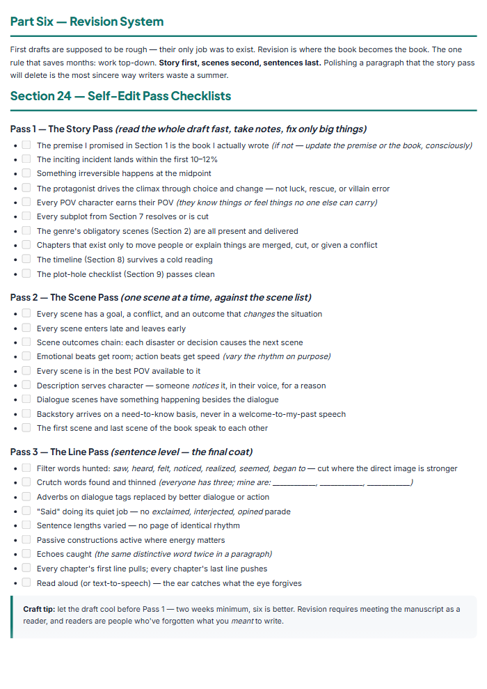 Novel Planning Workbook: Plot, Characters & Series Bible — sample page 2